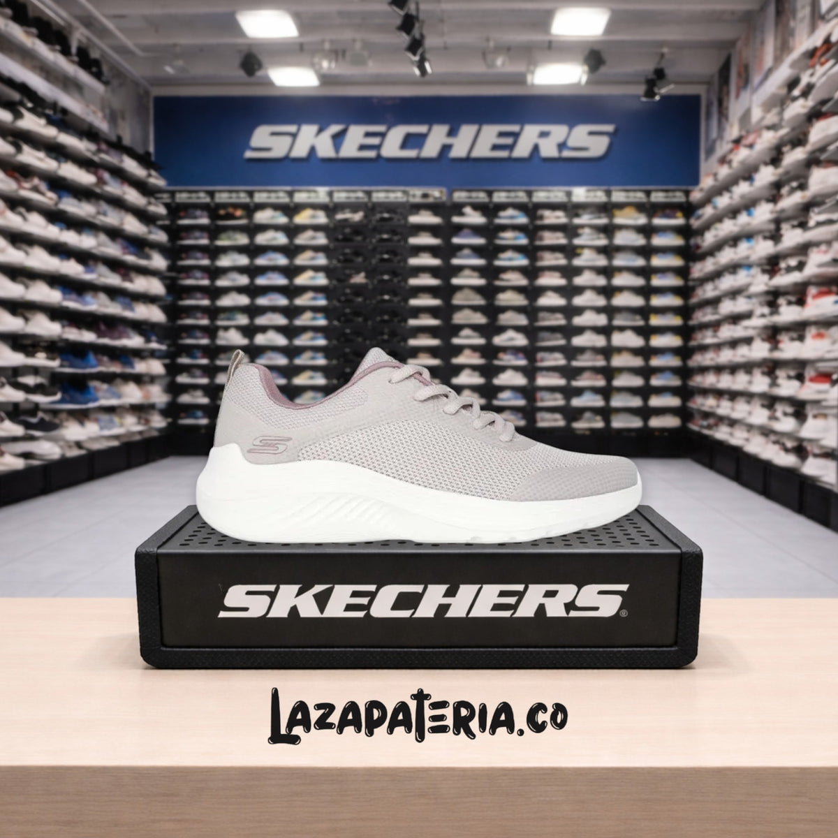 Tenis Skechers BOBS Squad Beige para mujer