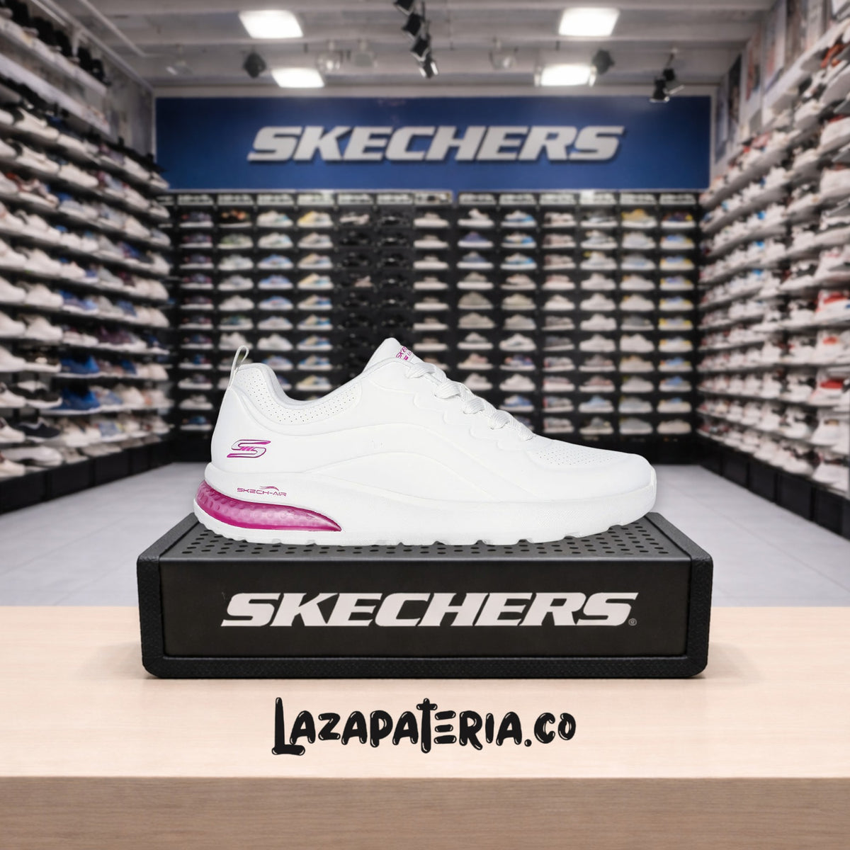 Tenis Skechers BOBS Sport Blanco para mujer