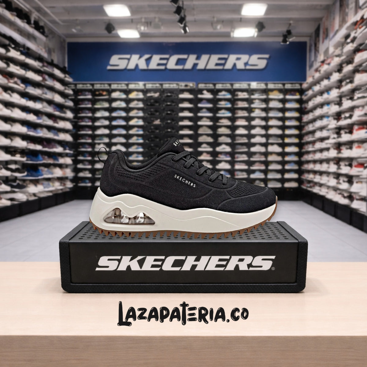 Tenis Skechers UNO Negro para mujer