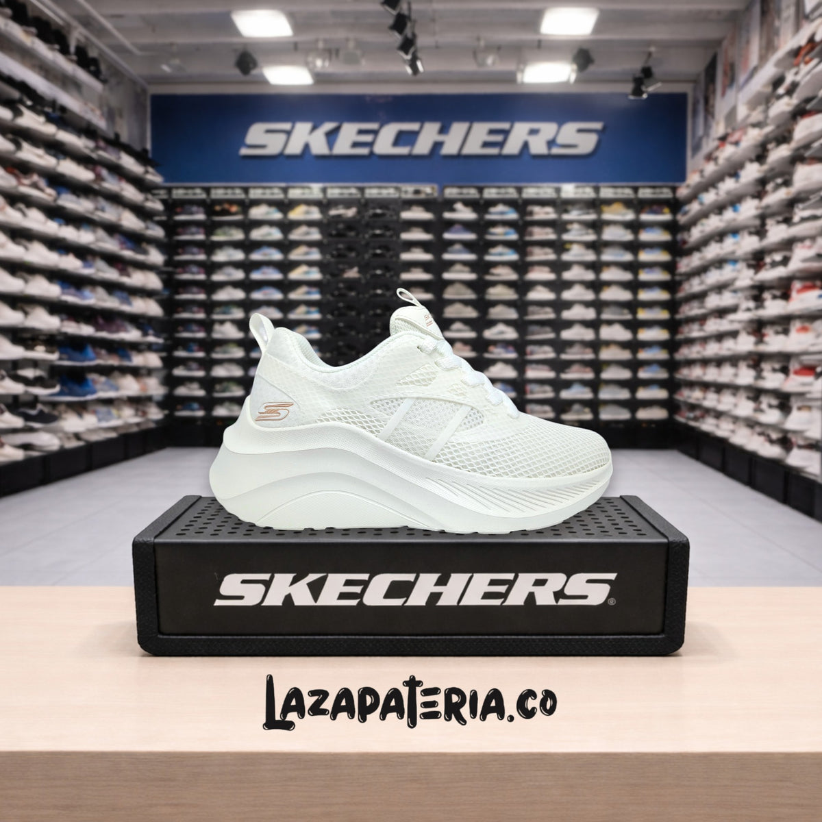 Tenis Skechers BOBS Sport Blanco para mujer