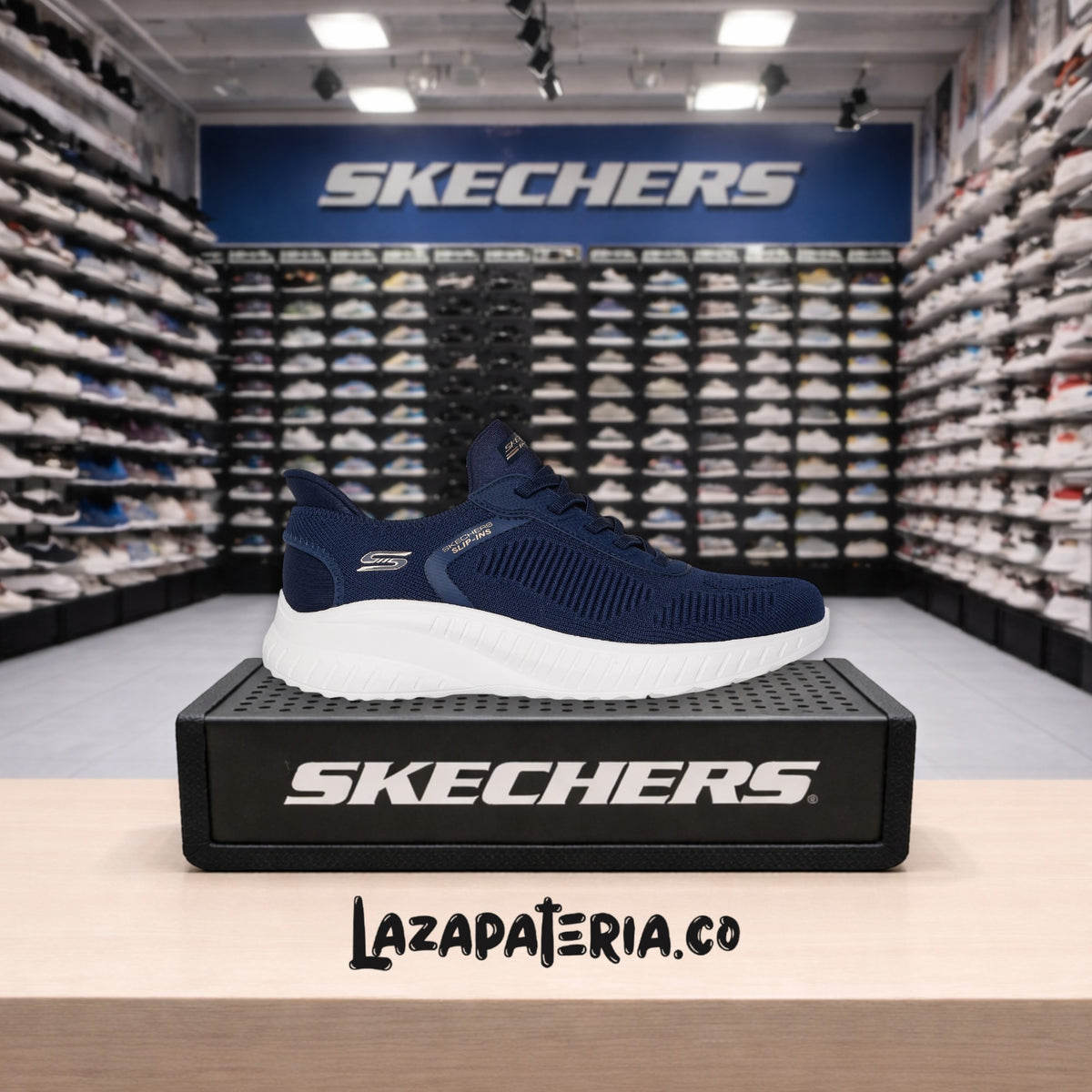 Tenis Skechers BOBS Sport Azul Navy para mujer