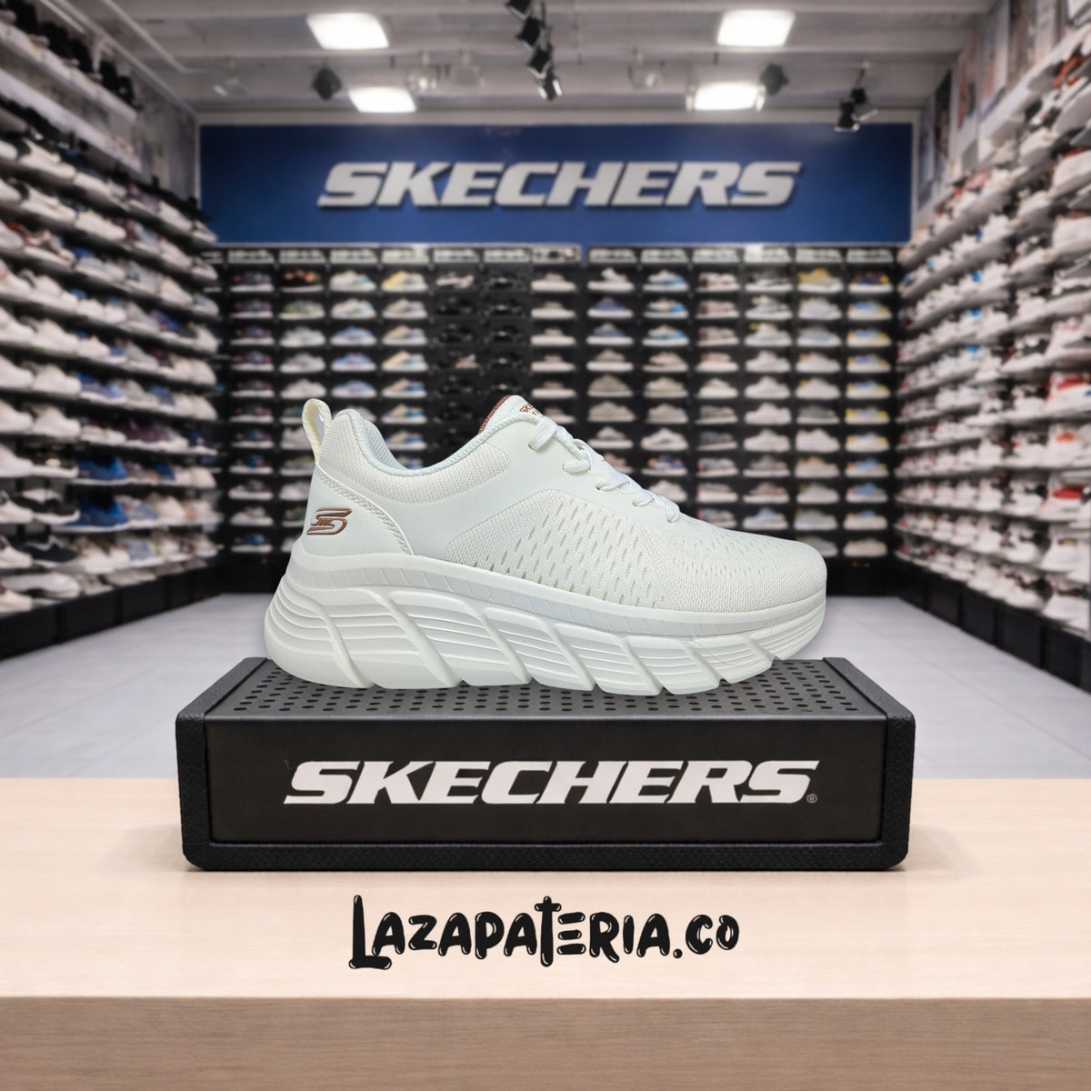 Tenis Skechers BOBS Sport Blanco para mujer