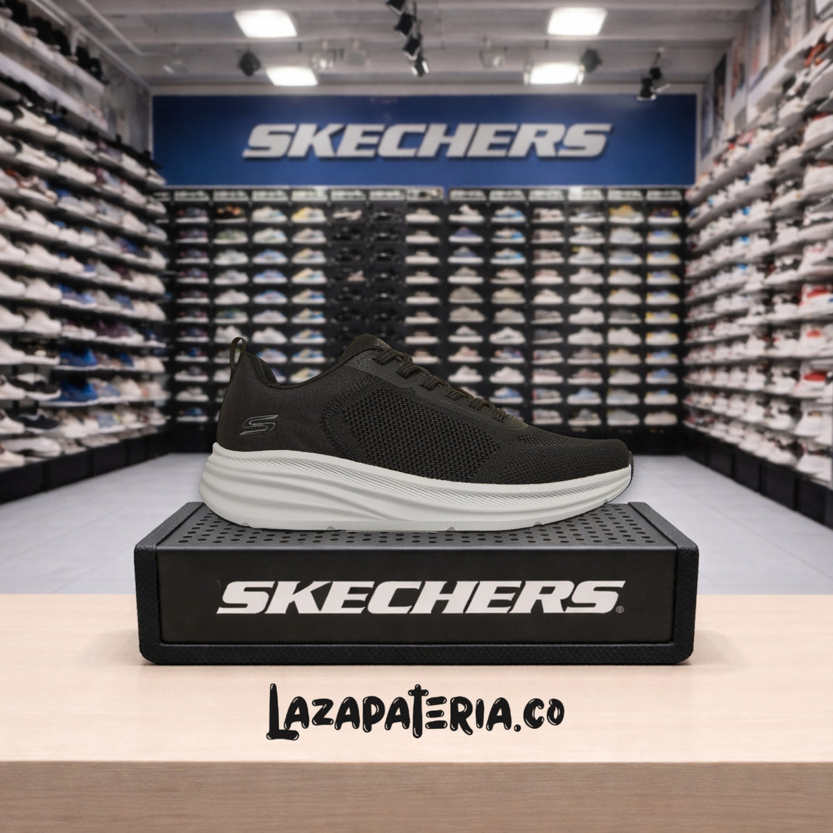 Tenis Skechers BOBS Sport Negro para hombre