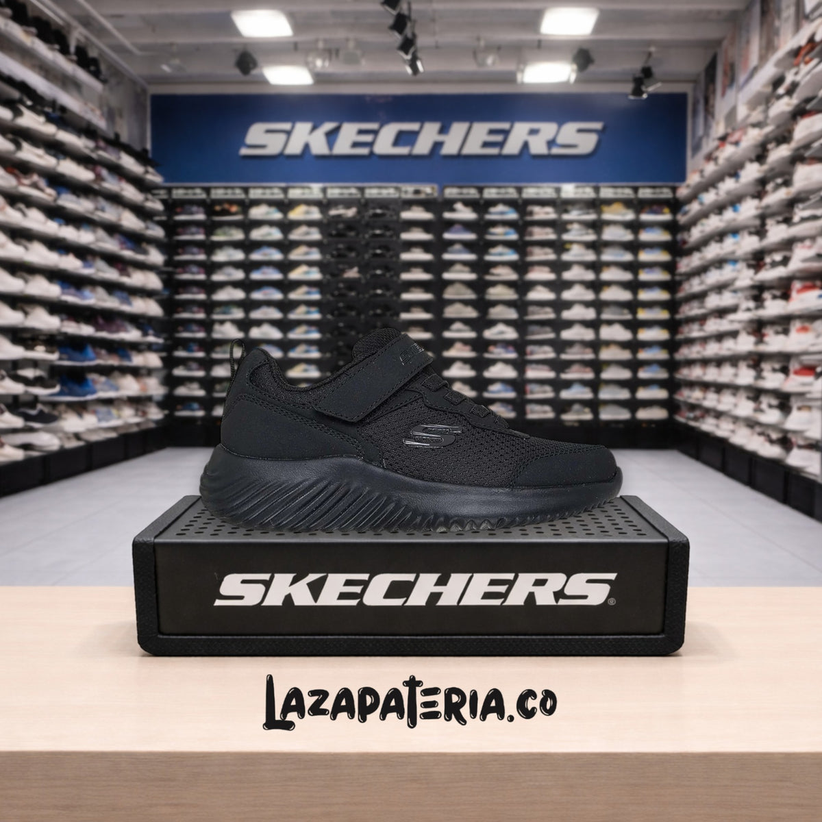 Tenis Skechers Bounder Negro para bebé