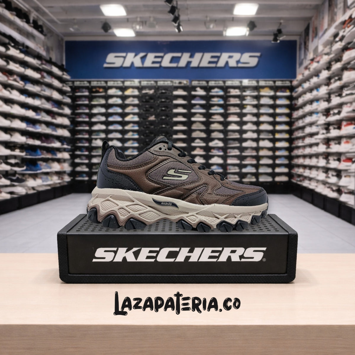 Tenis Skechers Arch Fit Café para hombre