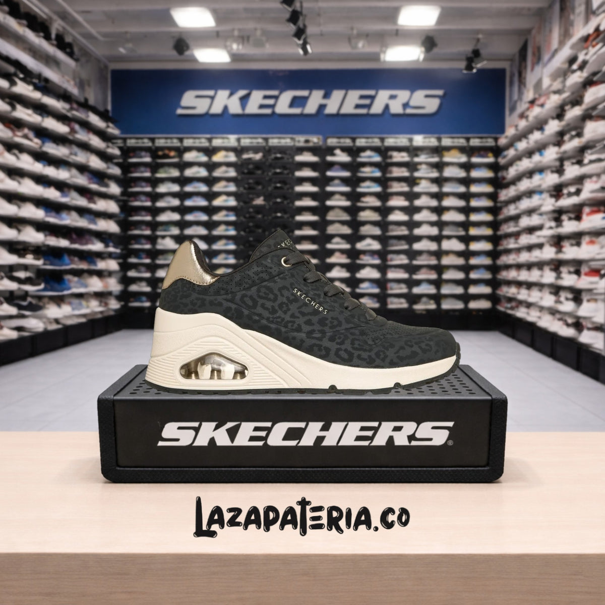 Tenis Skechers UNO Negro para mujer