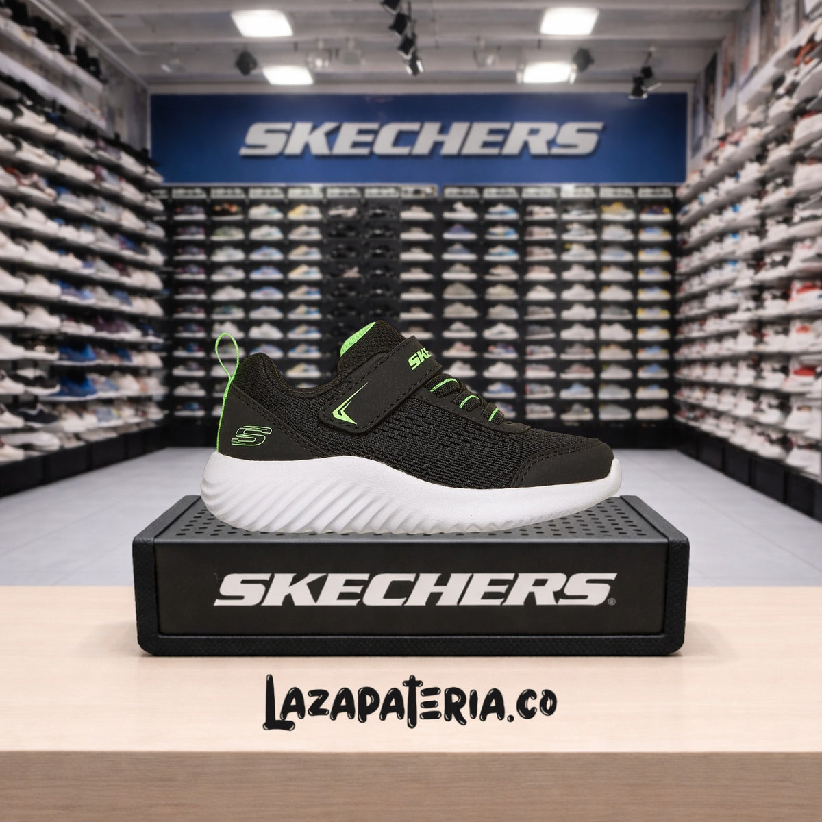 Tenis Skechers Bounder Negro para bebé