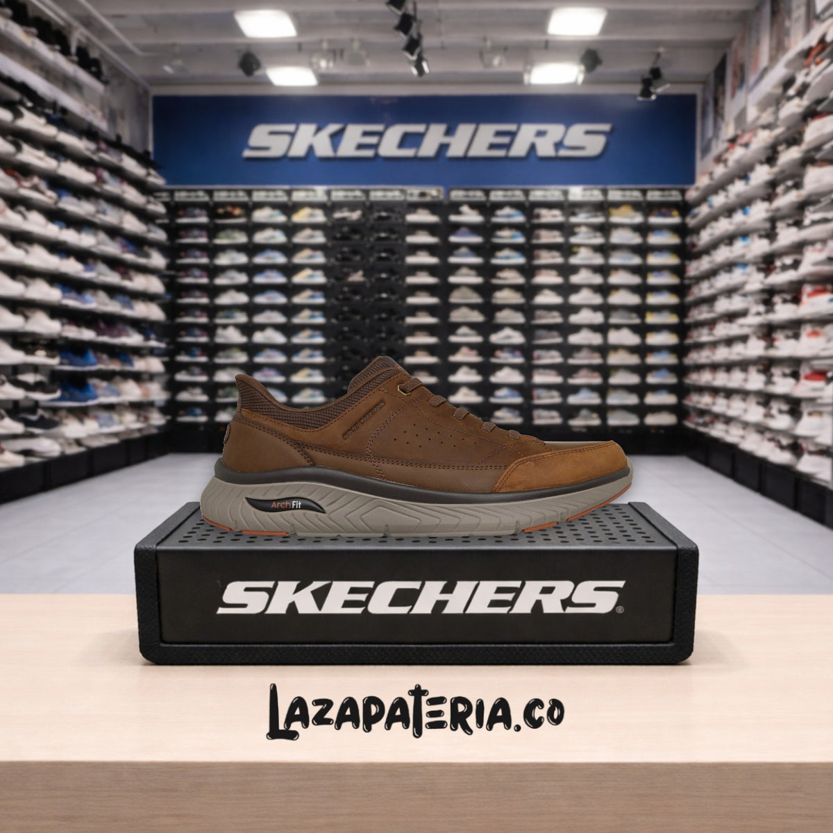 Tenis Skechers Arch Fit Crosser Café para hombre