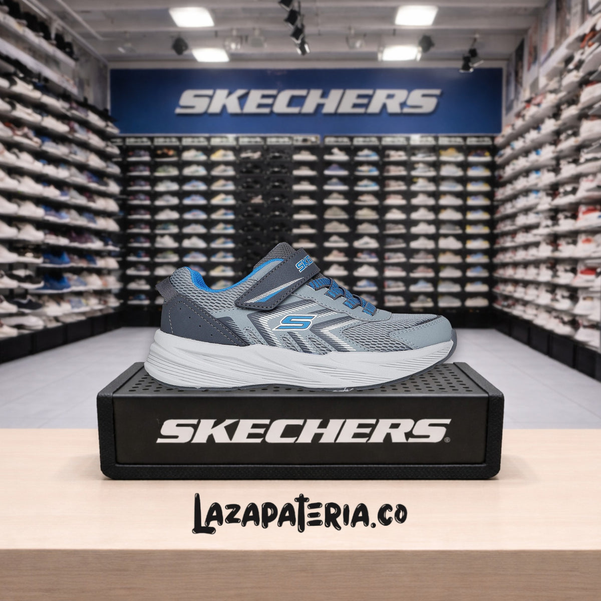 Tenis Skechers Microspec Gris para niño