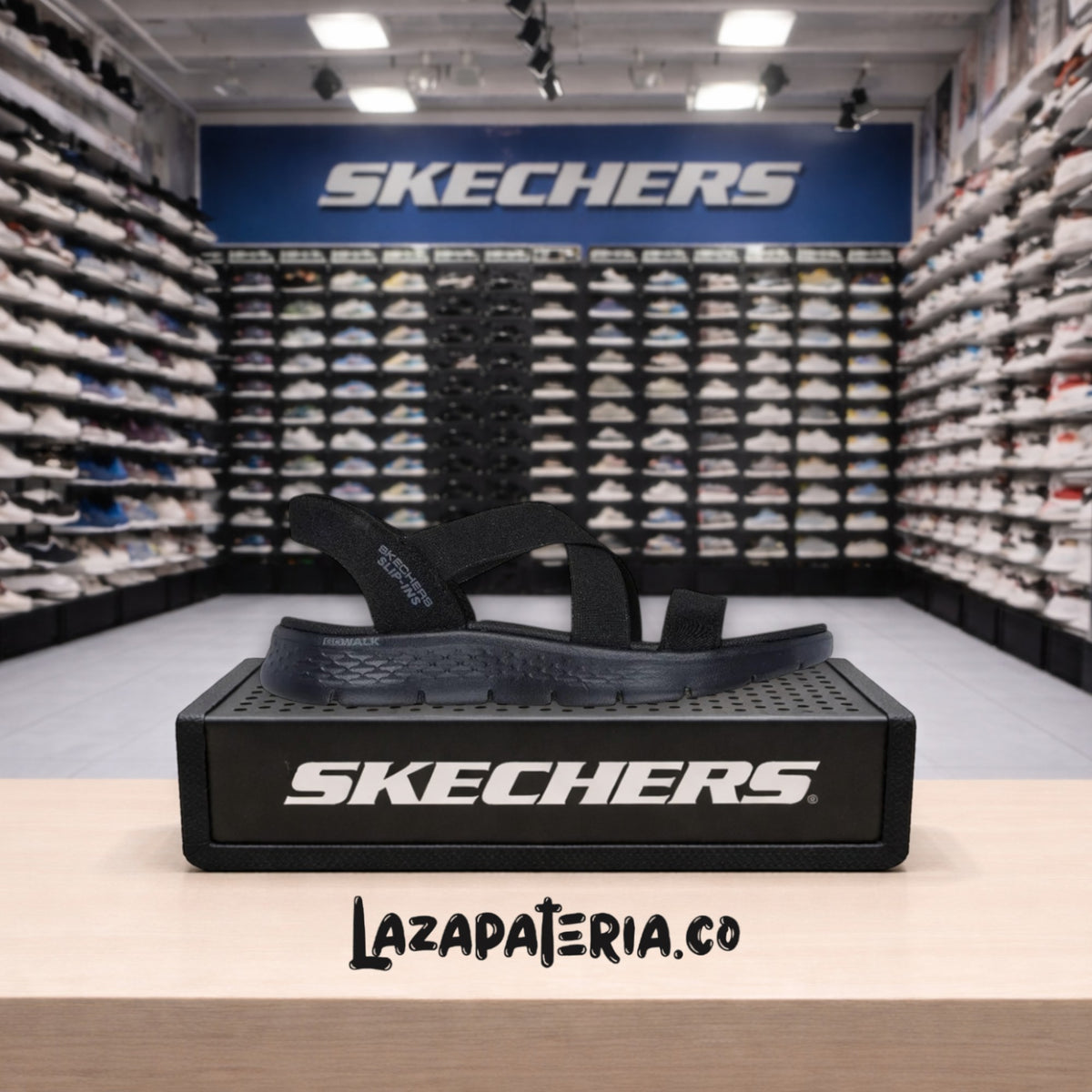 Sandalias Skechers Slip-ins Negro para mujer