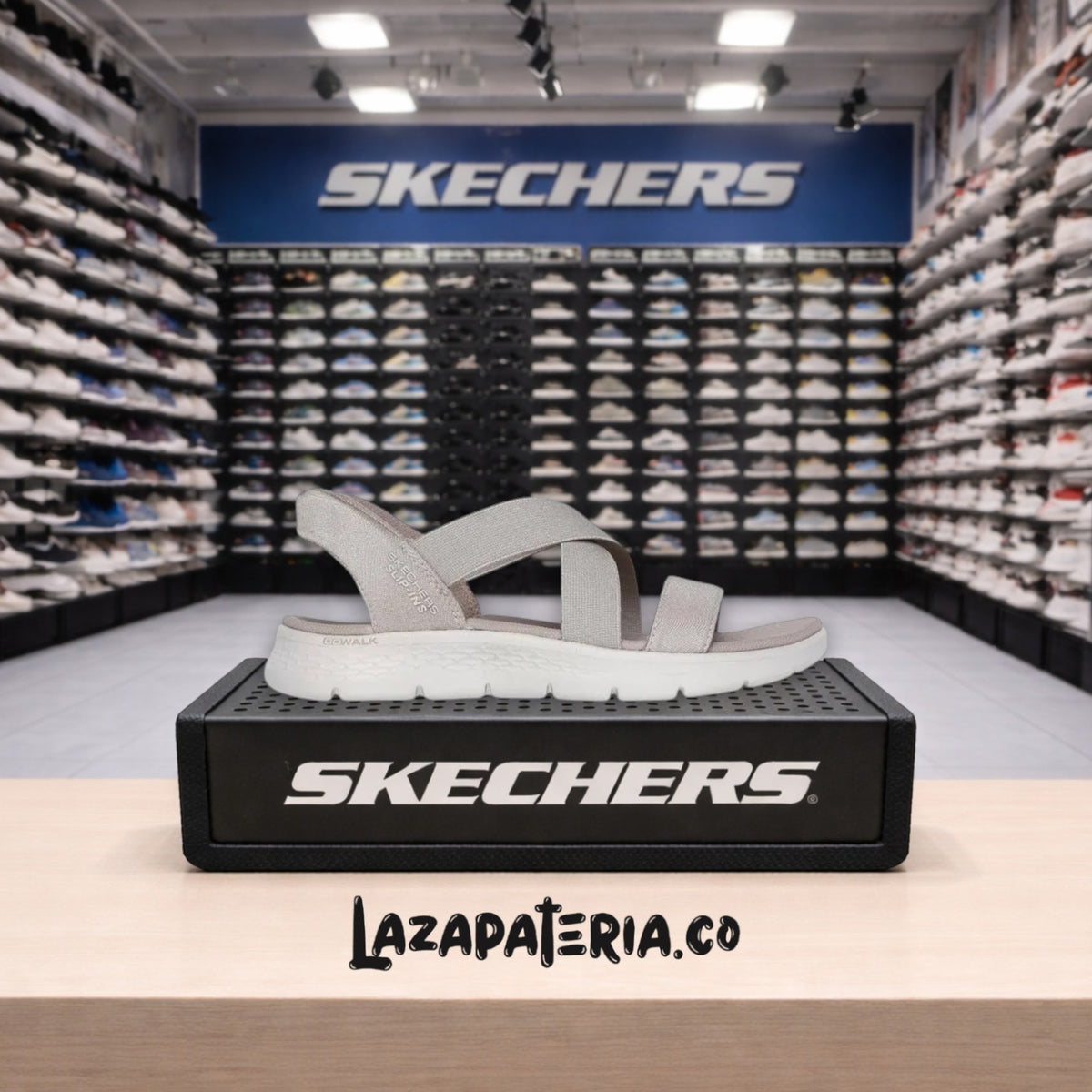 Sandalias Skechers Slip-ins Beige para mujer