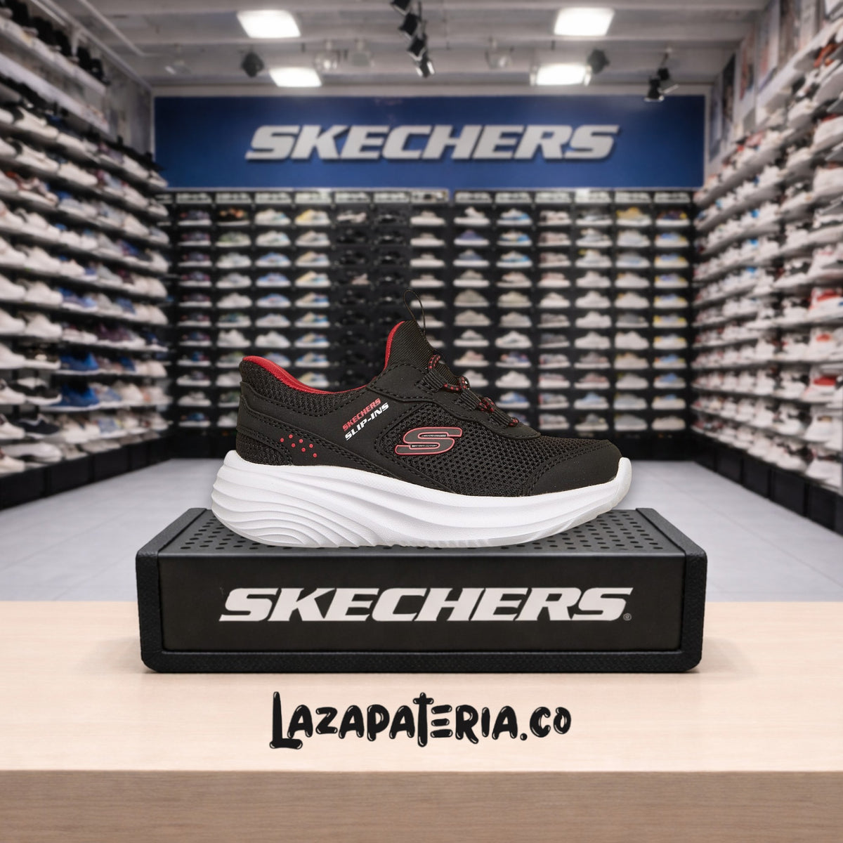 Tenis Skechers Slip-ins Negro para niño