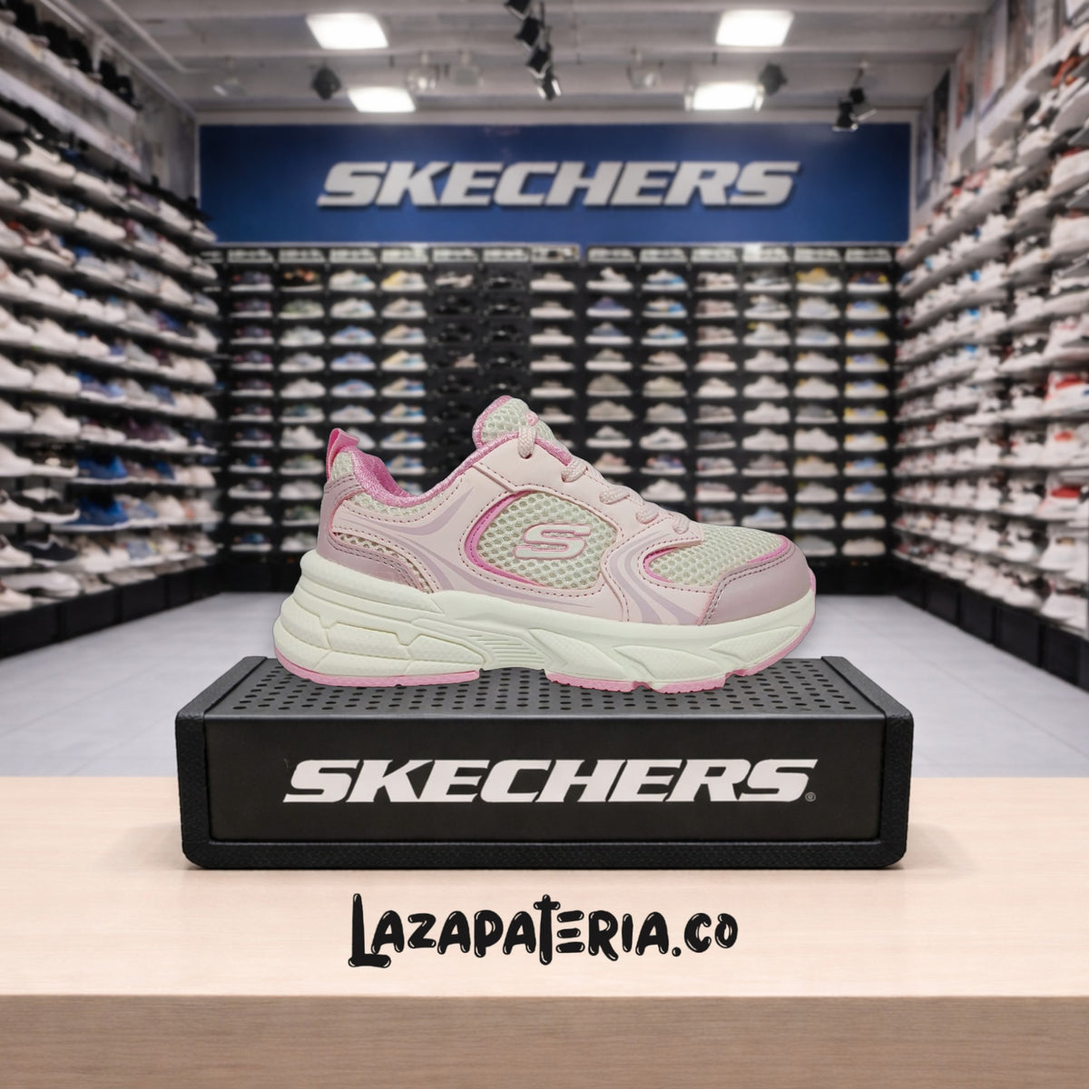 Tenis Skechers Retro-Graph Rosado para niña