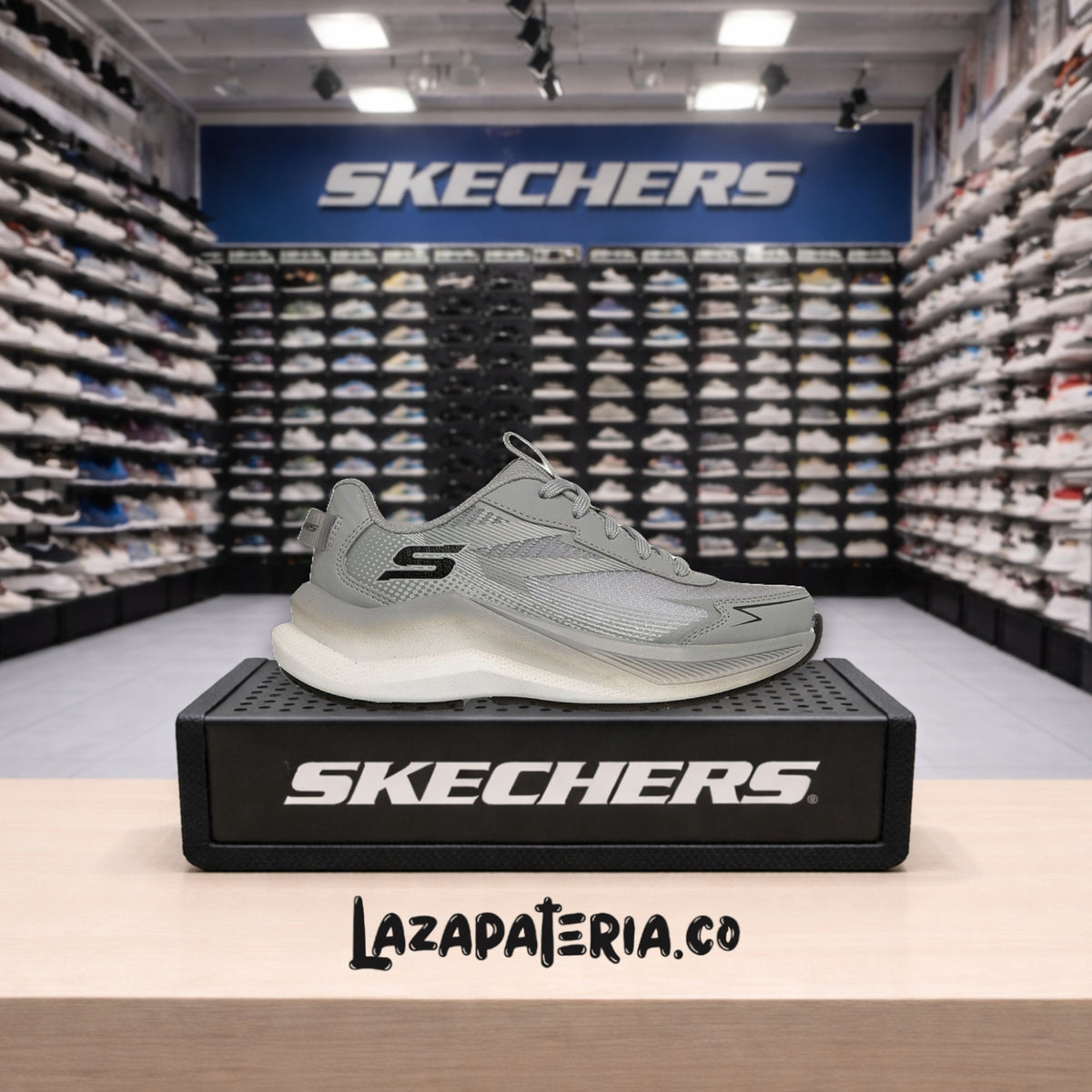 Tenis Skechers Max Cushioning Gris para niño