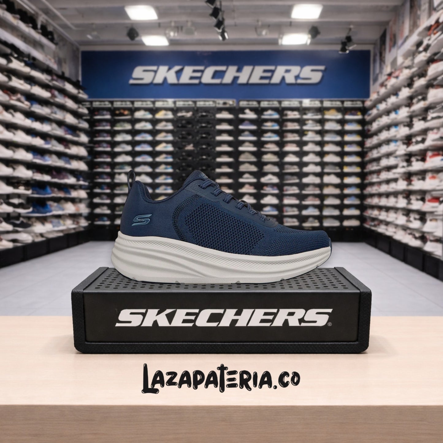 Tenis Skechers BOBS Sport Azul Navy para hombre