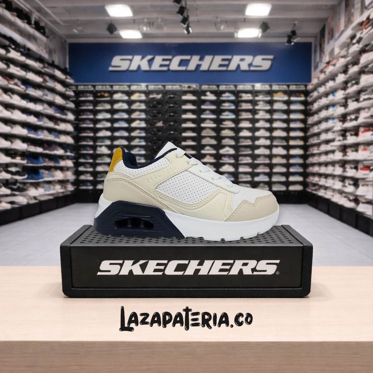 Tenis Skechers UNO Lite Blanco para niño