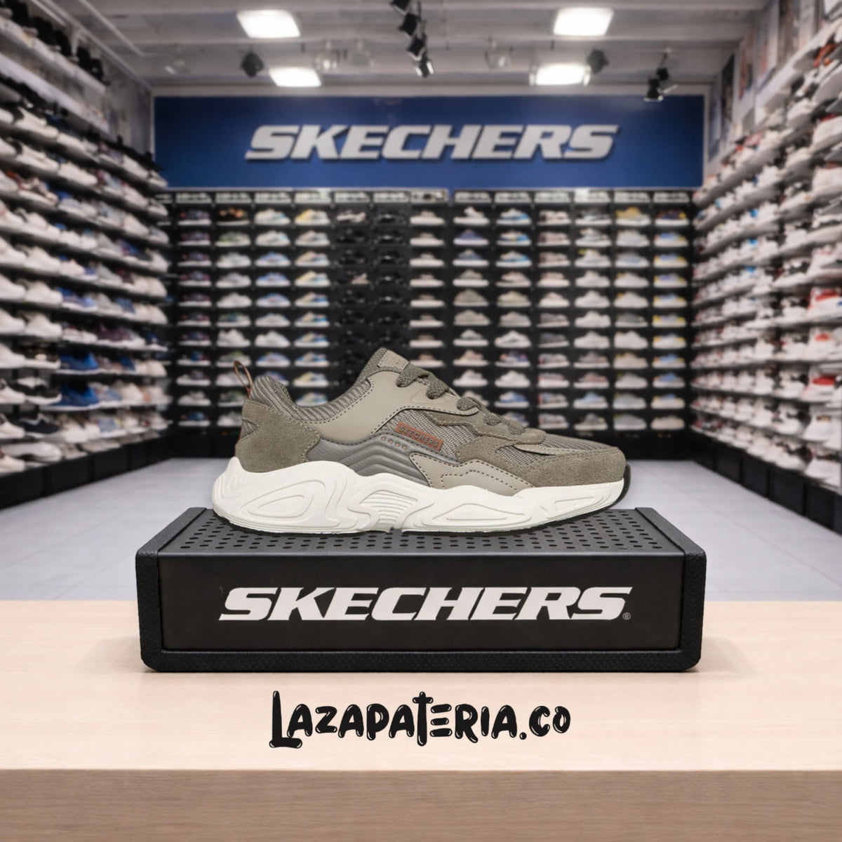 Tenis Skechers Mega-Quake Beige para niño