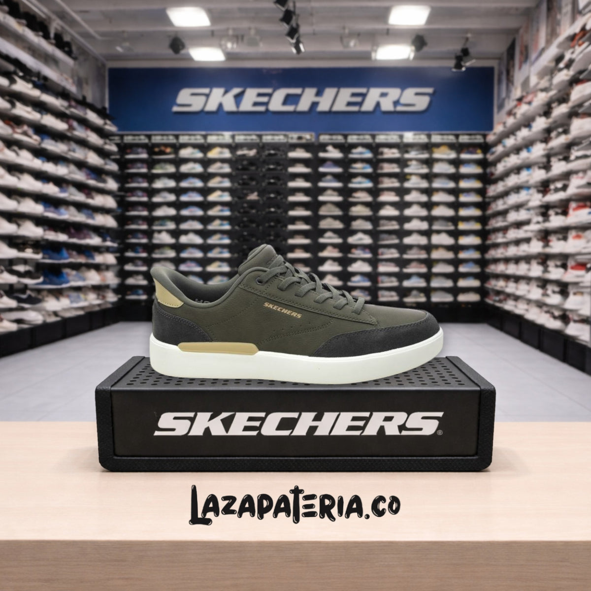 Mocasines Skechers Slip-ins Verde Oliva para hombre