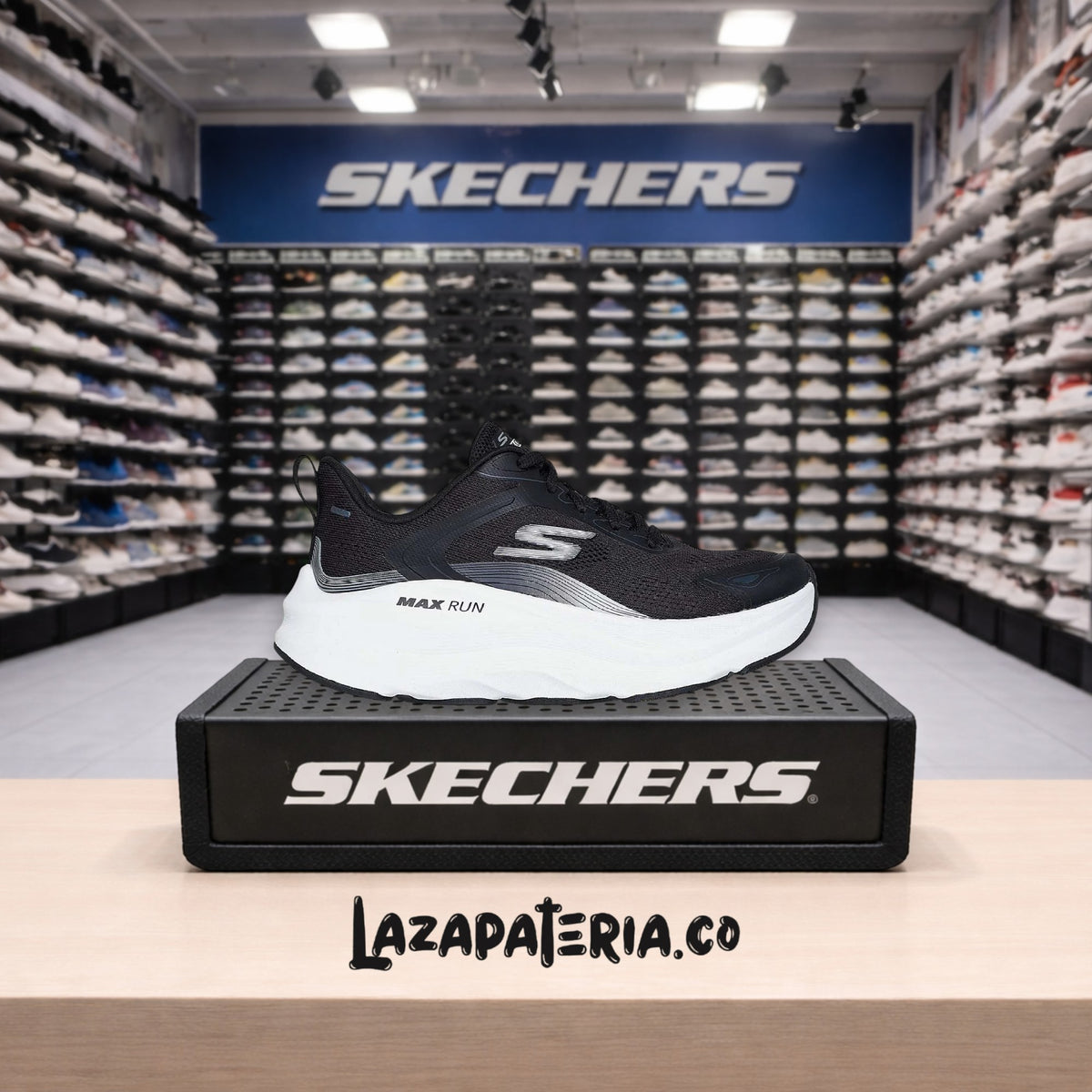 Tenis Skechers Max Run Negro para mujer
