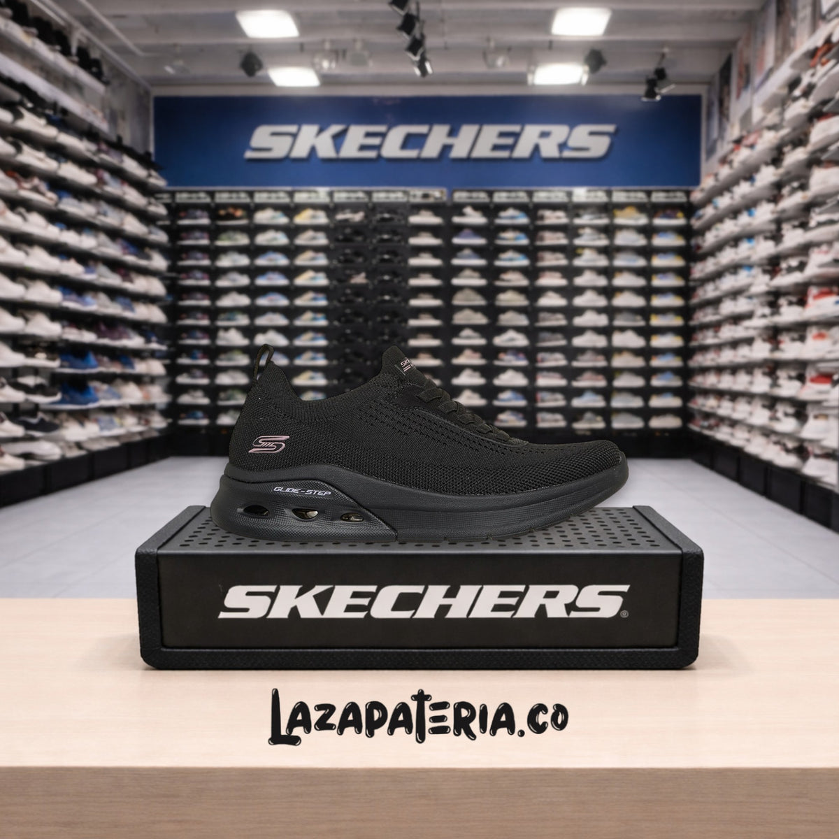 Tenis Skechers BOBS Sport Negro para mujer