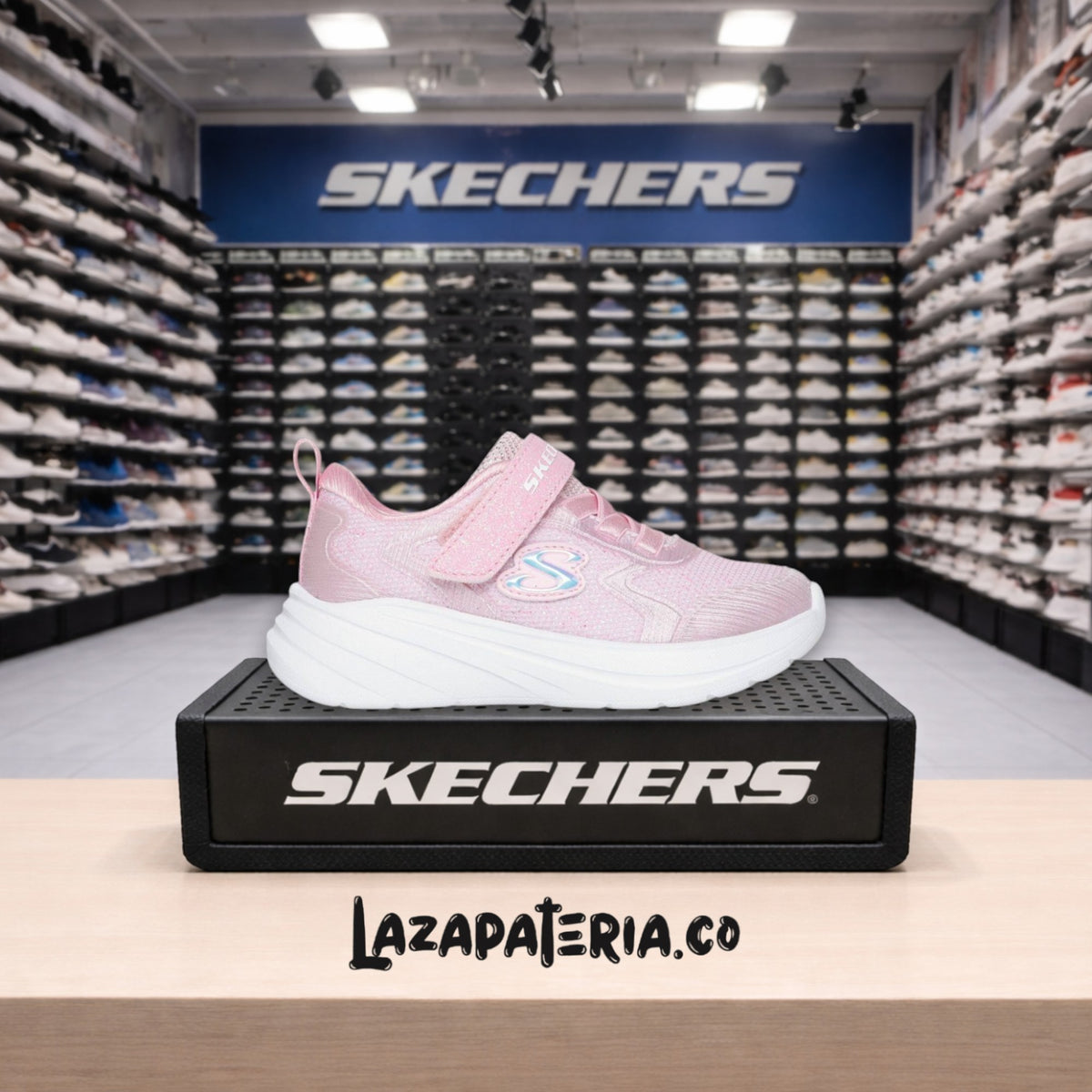 Tenis Skechers Wave 92 Rosado para bebé