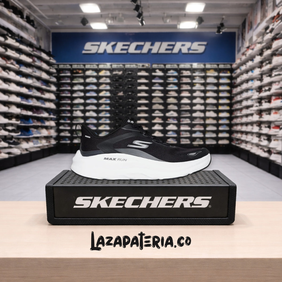 Tenis Skechers Max Run Negro para hombre