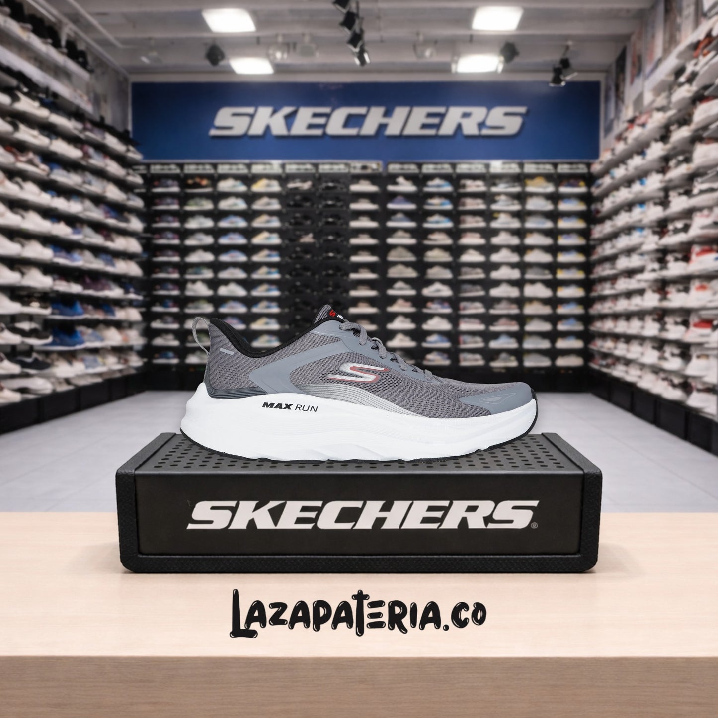 Tenis Skechers Max Run Gris para hombre