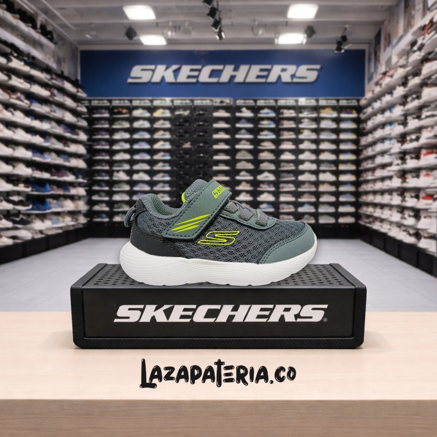 Tenis Skechers Dyna-Lite Gris para bebé