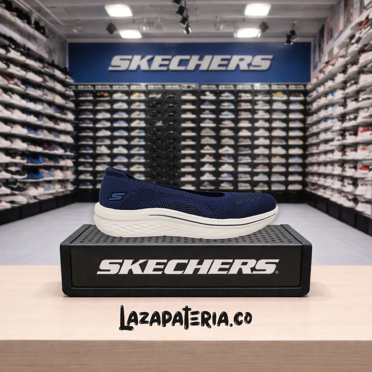 Baletas Skechers Max Cushioning Lite Azul Navy para mujer