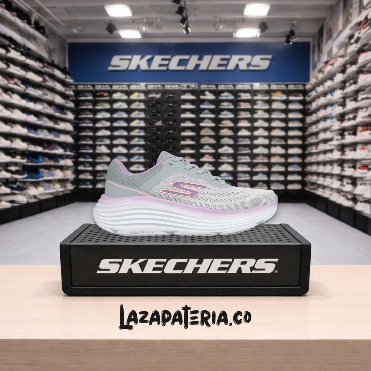 Tenis Skechers Max Cushioning Gris para mujer