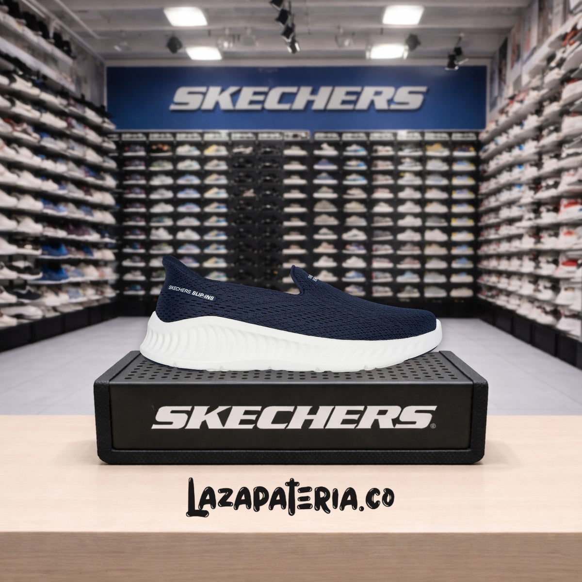 Baletas Skechers Slip-ins Azul Navy para mujer
