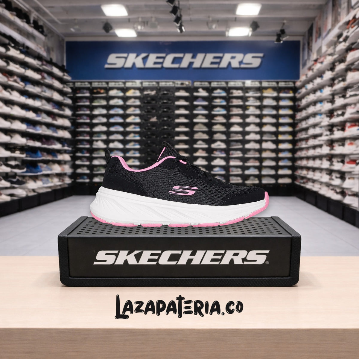 Tenis Skechers Edgeride Negro para niña