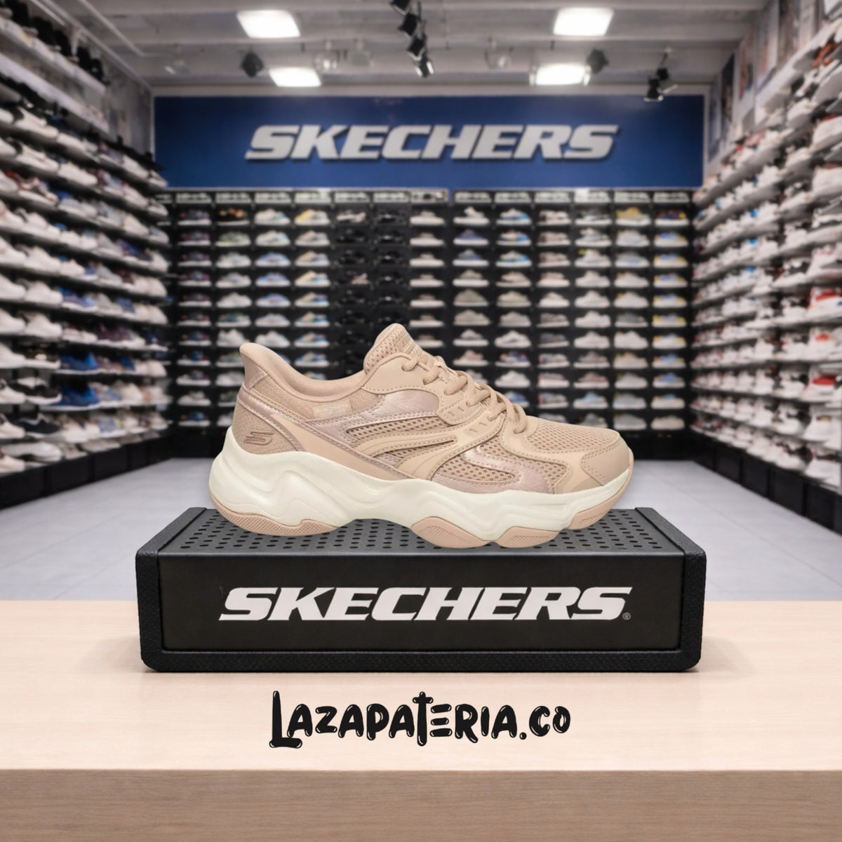 Tenis Skechers BOBS Sport Diego Beige para mujer