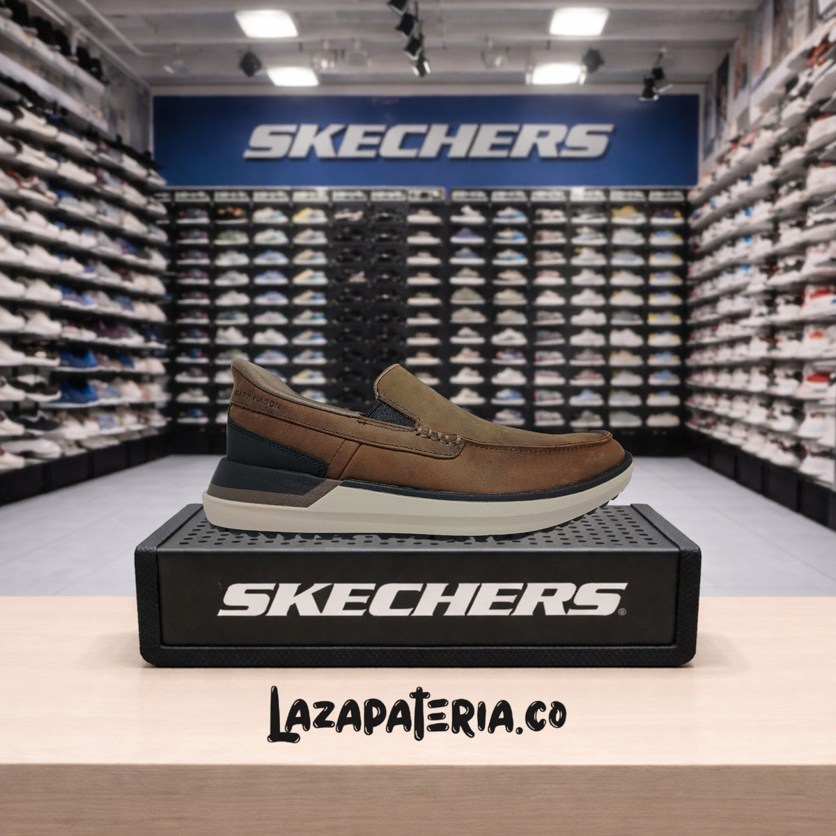 Tenis Skechers Mako Beige para hombre