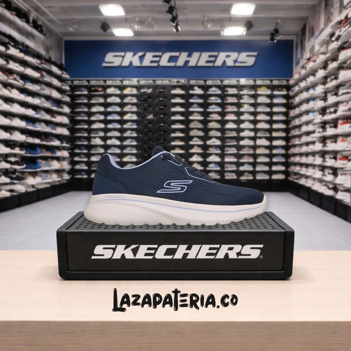 Tenis Skechers GO Walk Azul Navy para mujer