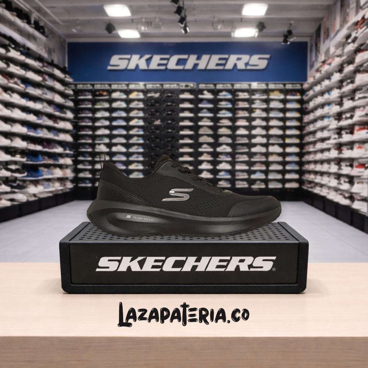 Tenis Skechers Plush Foam Negro para mujer