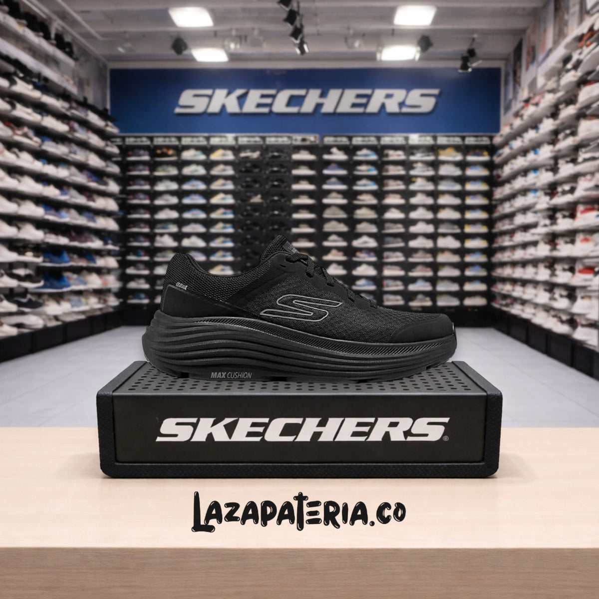 Tenis Skechers Max Cushioning Negro para hombre