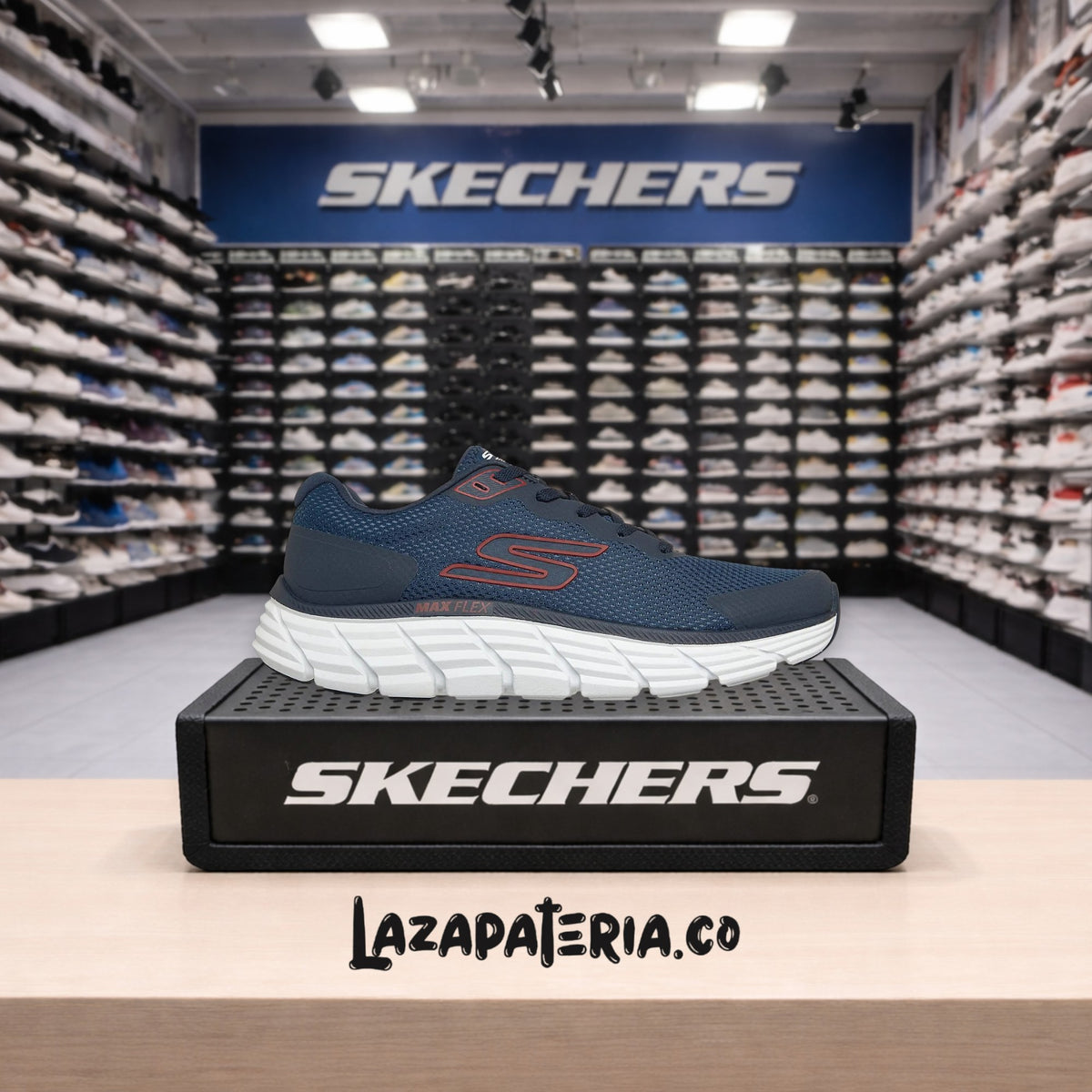 Tenis Skechers GOrun Max Flex Azul Navy para hombre