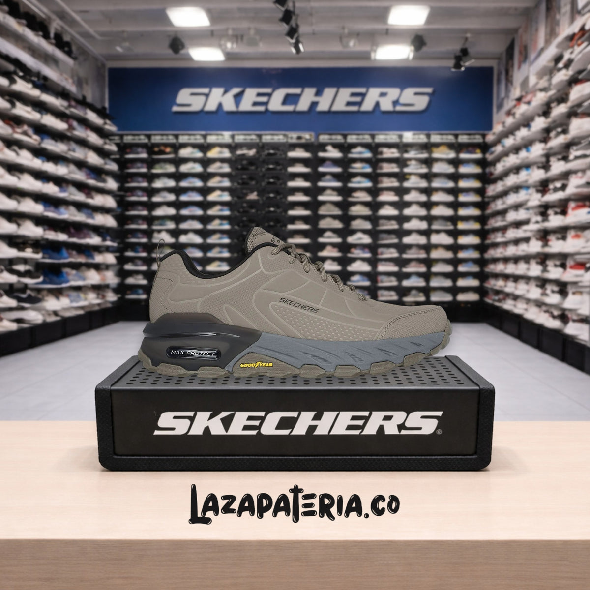 Tenis Skechers Max Protect Beige para hombre