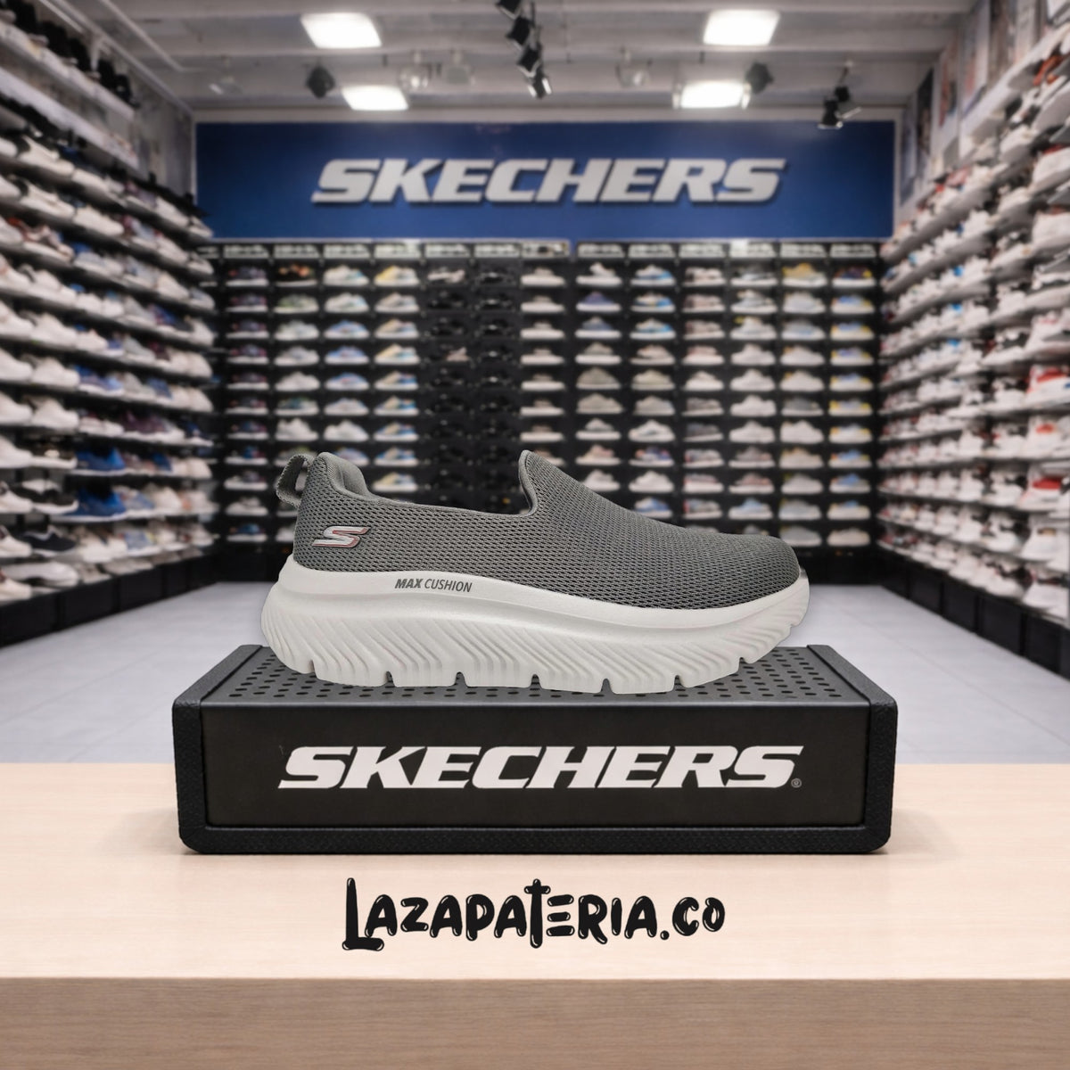 Tenis Skechers GO Walk Max Cushioning Gris Carbón para hombre