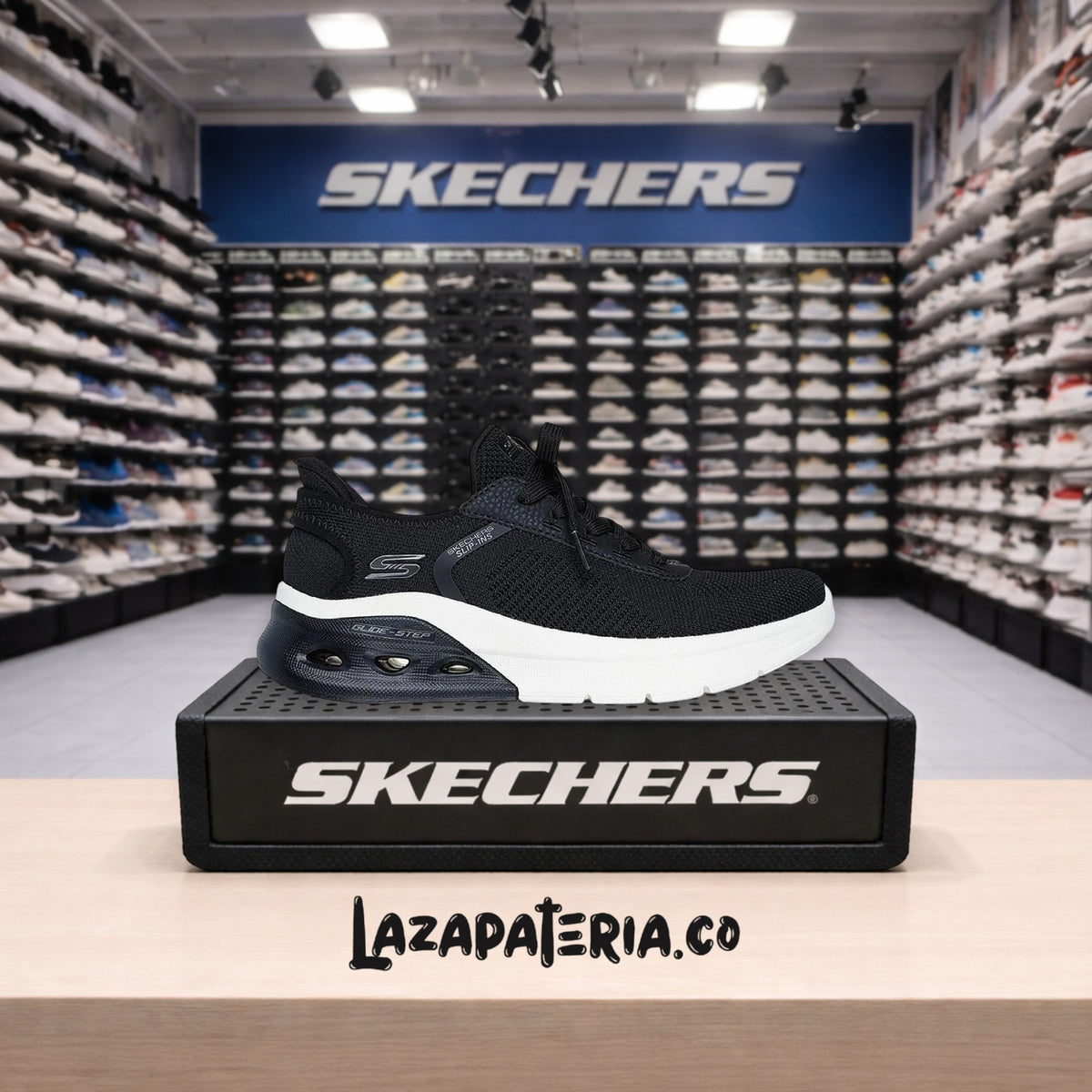 Tenis Skechers BOBS Sport Negro para mujer