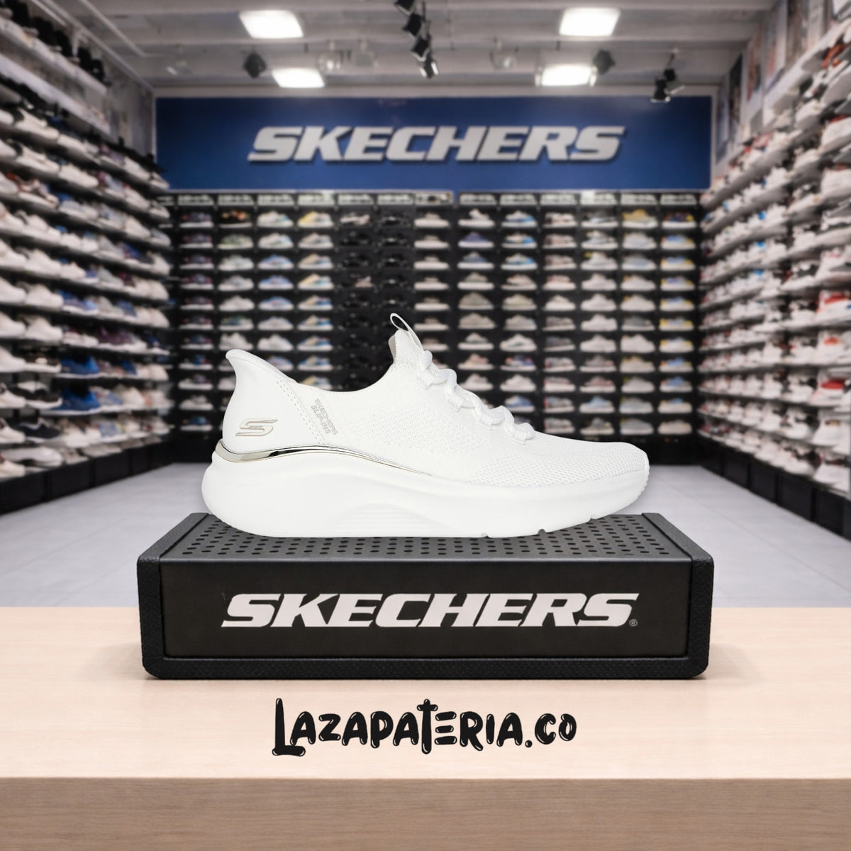 Tenis Skechers BOBS Sport Blanco para mujer