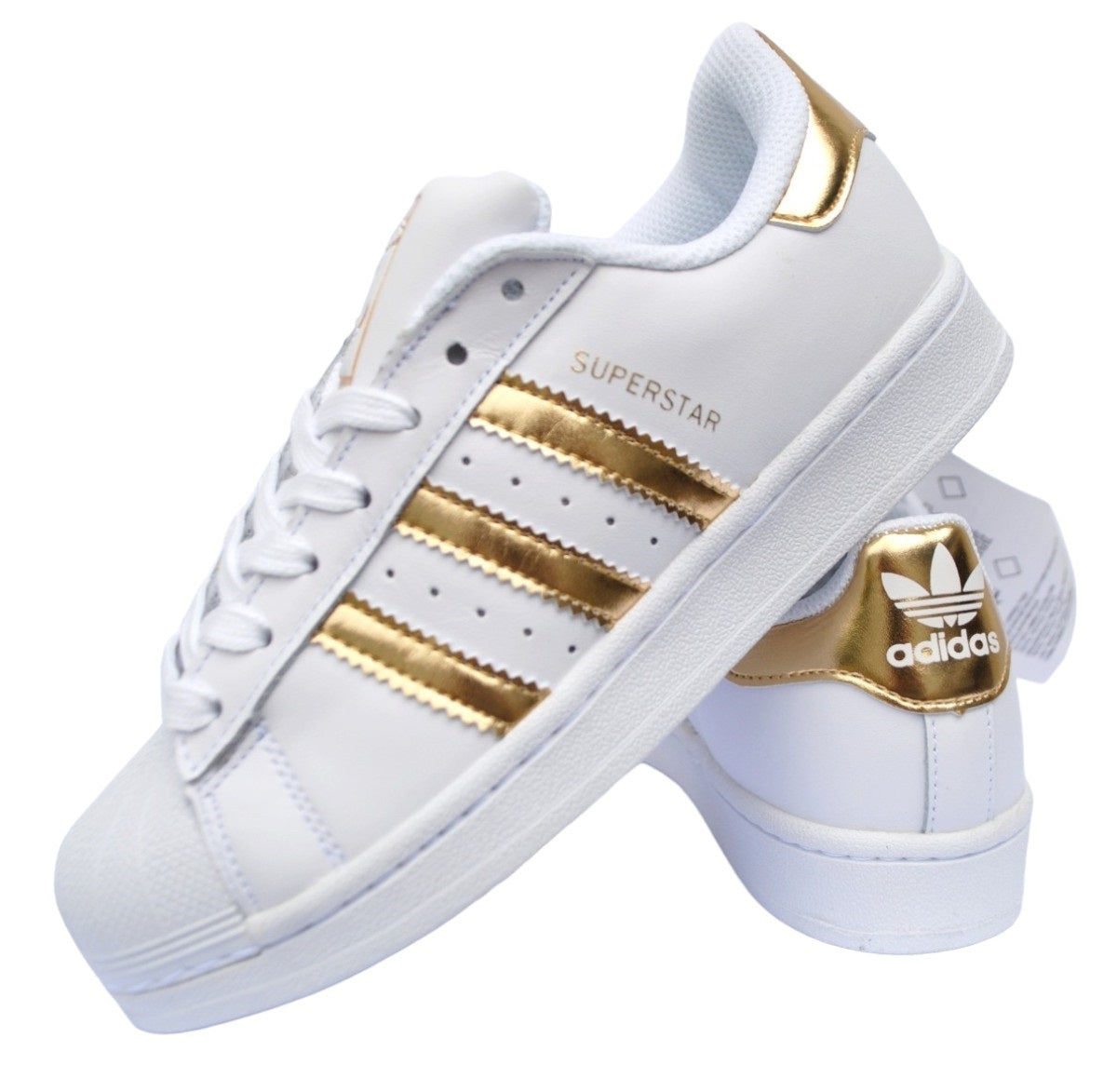 Zapatos Adidas Super Star Blanco Dorado para mujer