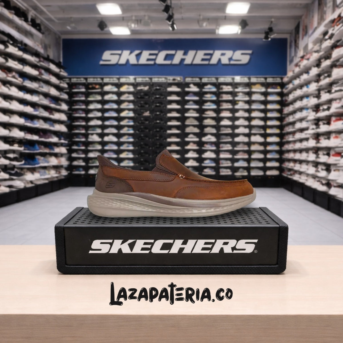 Mocasines Skechers Slade Café para hombre