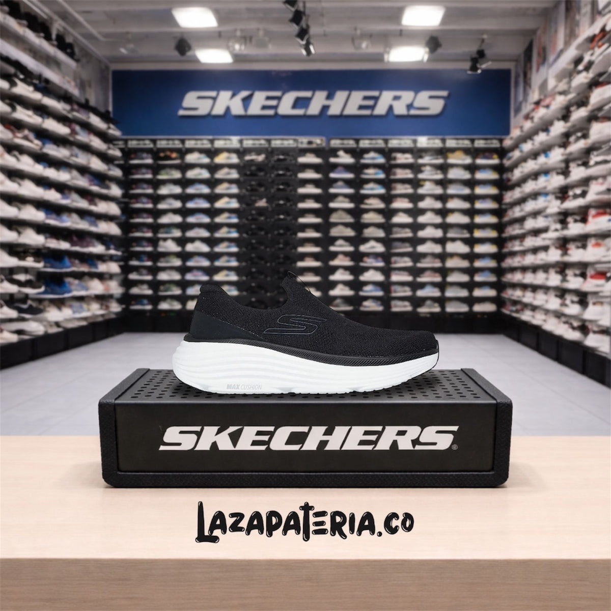 Tenis Skechers Max Cushioning Negro para hombre