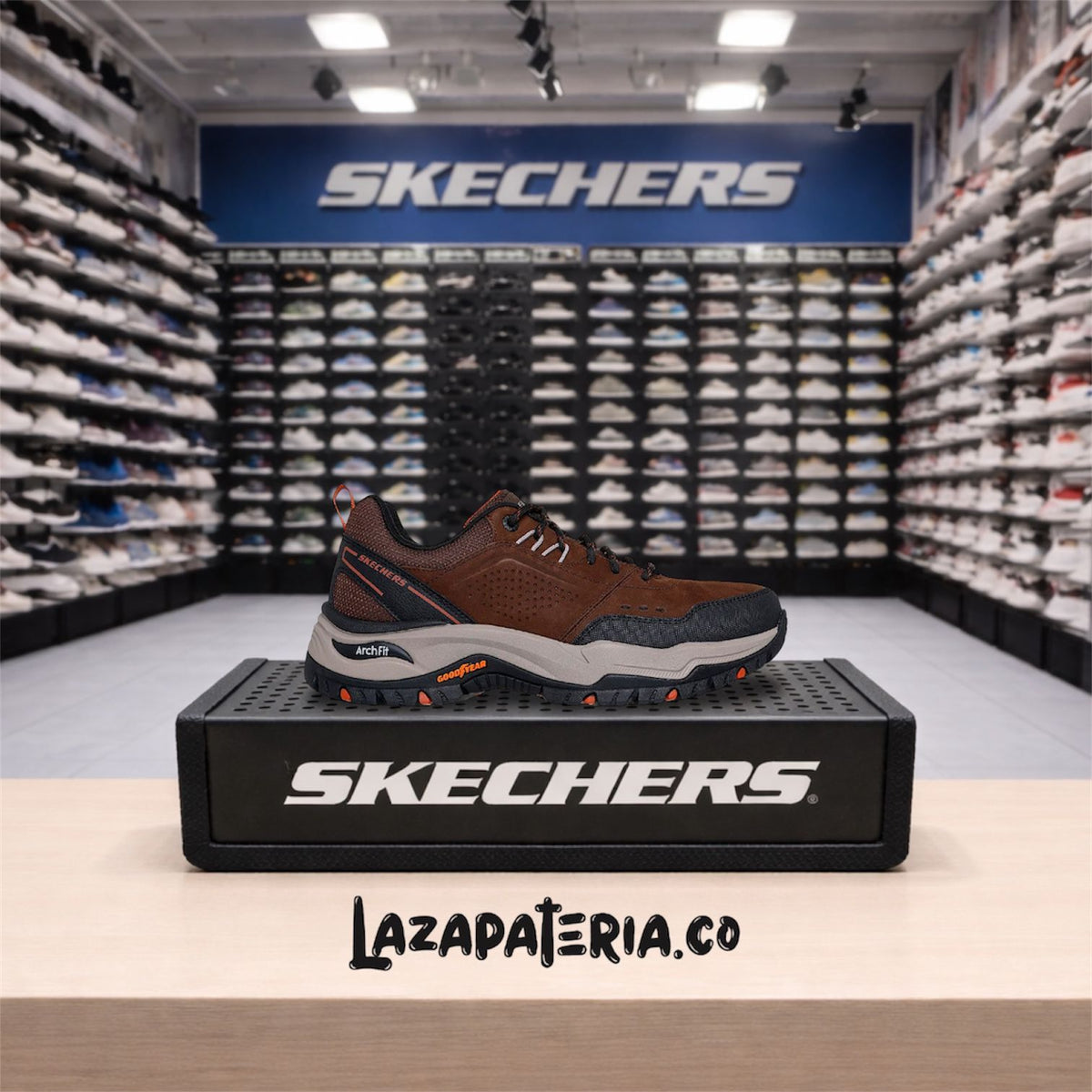 Tenis Skechers Arch Fit Café para hombre