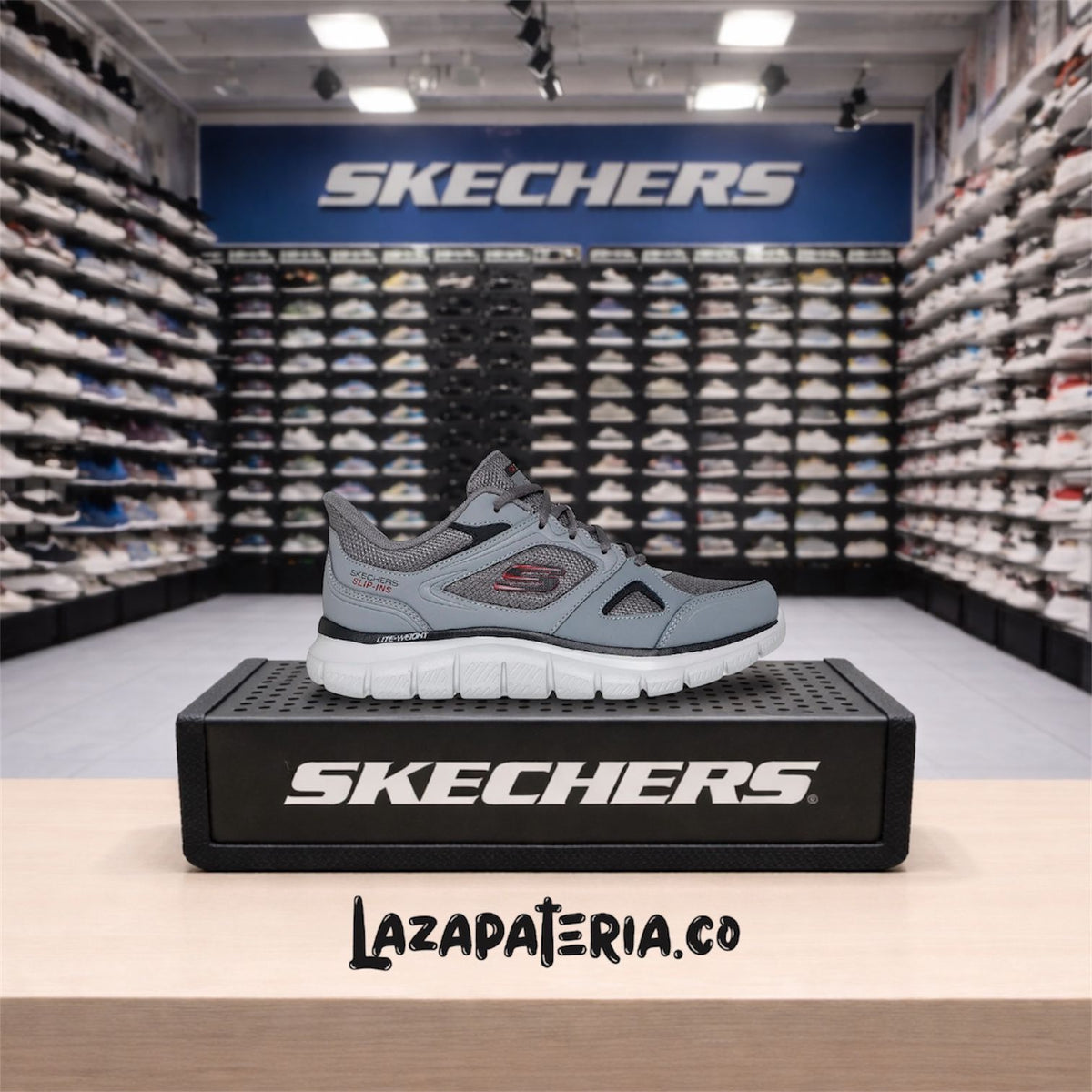 Tenis Skechers Slip-ins Gris Carbón para hombre