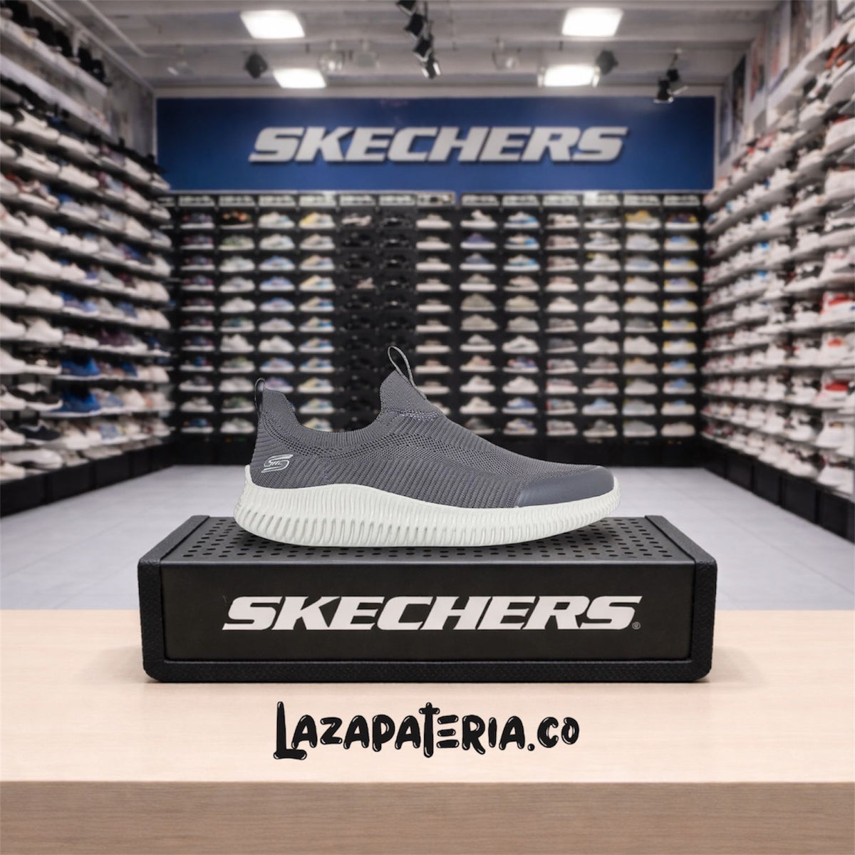 Tenis Skechers BOBS Geo Lite Gris para hombre