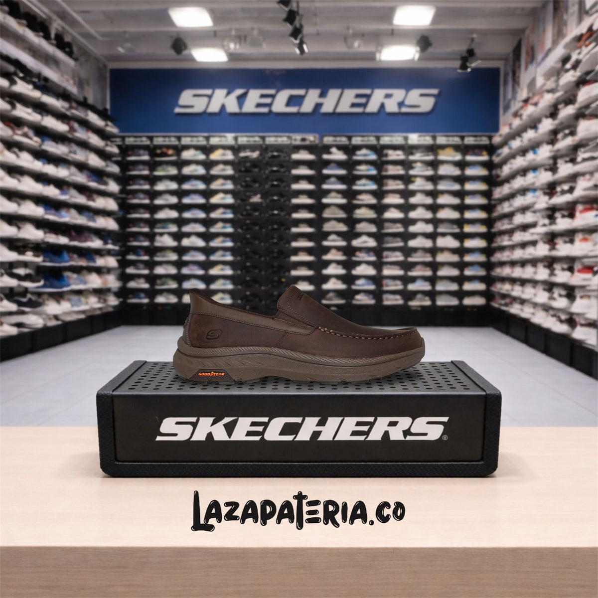Zapatos Skechers Slip-ins Café para hombre