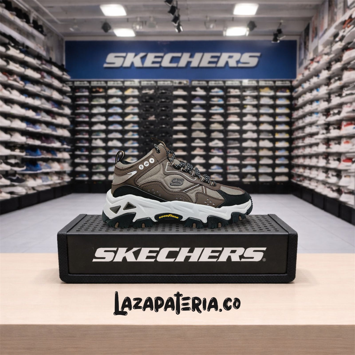 Botas Skechers D'Lites Café para hombre